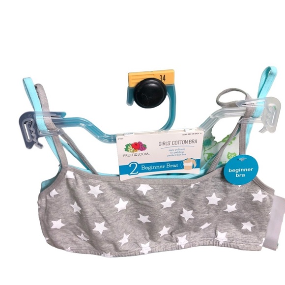 FRUIT OF THE LOOM GIRLS 2 PK COTTON CROP STAGE 1, BEGINNER BRAS size 34 - Picture 3 of 12